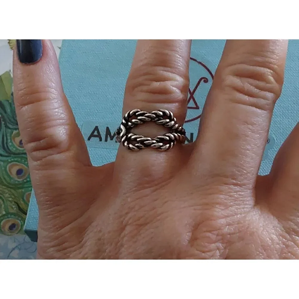 American West Jewelry Sterling Silver Lasso Love Knot Ring Sz 6